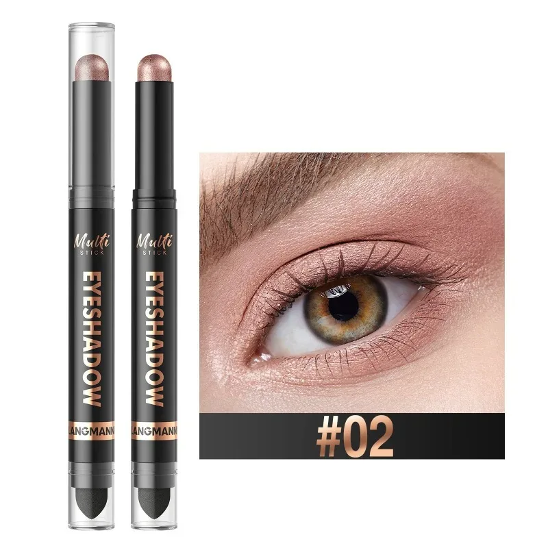 16 Colors Double Head Eyeshadow Stick Pearlescent Shimmer Brown High Waterproof Cream Eyes Shadow Pencil Long-Lasting Eye Makeup — image 13