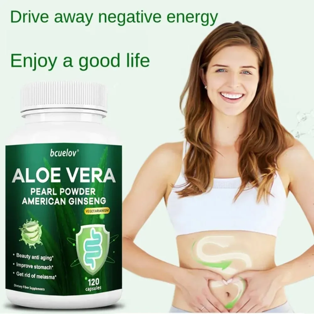 Aloe Vera Extract Capsules Helps Relieve Constipation Colon Cleansing and Detoxification and Manages Weight Metabolism