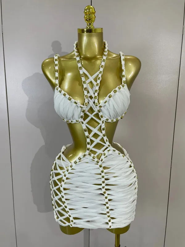 Sexy Black Halter Neck Perspective Hollow Mini Dresses 2026 Women Summer Backless Nightclub Party Evening Club Performance Dress