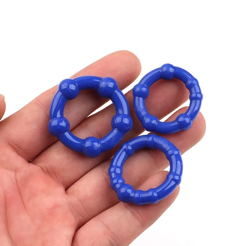 3Pcs/Set Silicone Cock Rings Set for Men Penis Enhancer Stronger Erection Delay Ejaculation Adult Sex Toys 18+