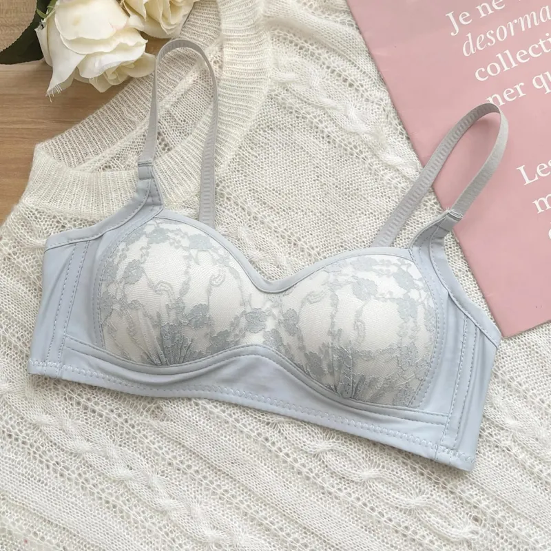 Sexy Push Up Lace Bralette Small Bust Wirefree Comfort Summer Ultra Thin Adjustable Straps Anti-Sagging Lingerie Set S-XL Bra — image 10