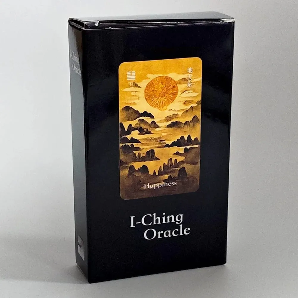 64Cards I-Ching Oracle Deck Traditional Ink Art Style Chinese Divination Tool for Spiritual Guidance and Meditation 10.3*6cm