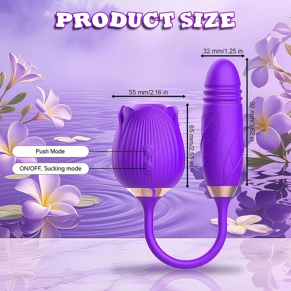 Rose Vibrator Toy for Women Clitoral Sucking Vibrator G-spot Thrusting Dildo Clit Nipple Sucker Vibrater Female Couple Sex Toys — image 6