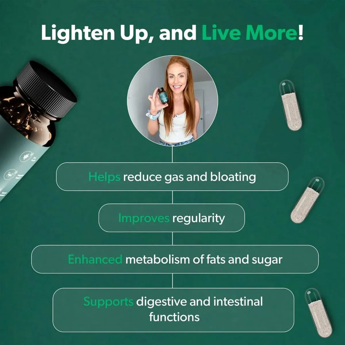 Digestive Health Probiotic Gut Support for Men & Women with Xylooligosaccharides Tributyrin & Bifidobacterium - 60 Capsules