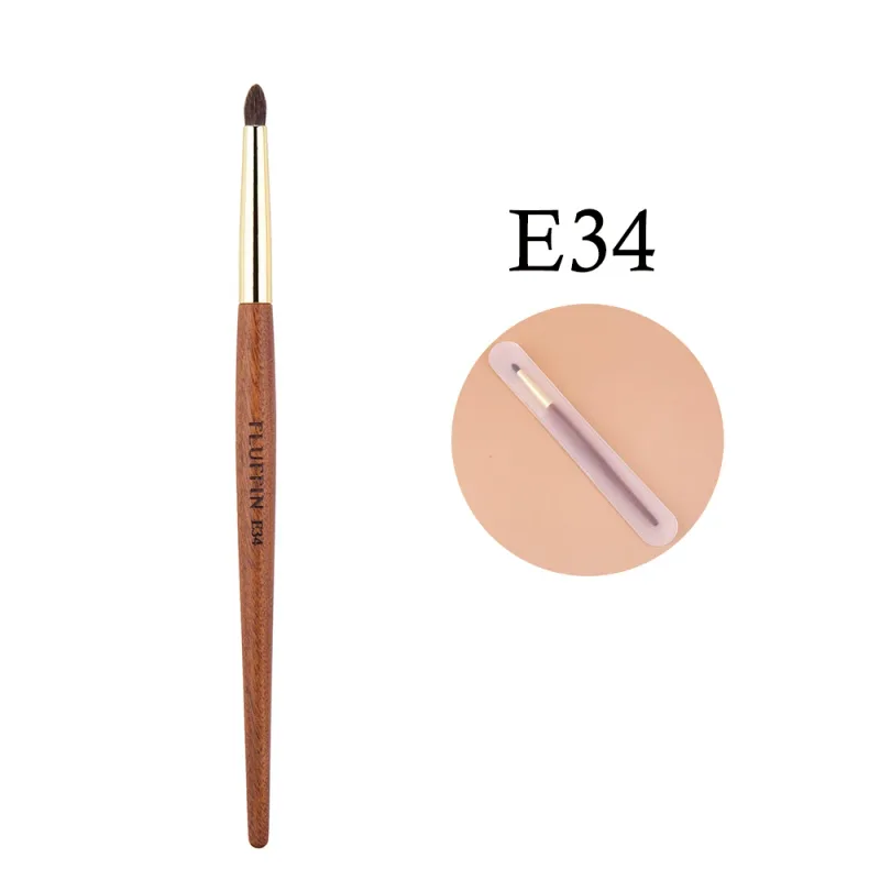 Professional Horse Hair Eyeshadow Crease Blending Brush Eyeliner Smudge Makeup Tool Rosewood Handle Copper Pipe Eye Brushes — image 12