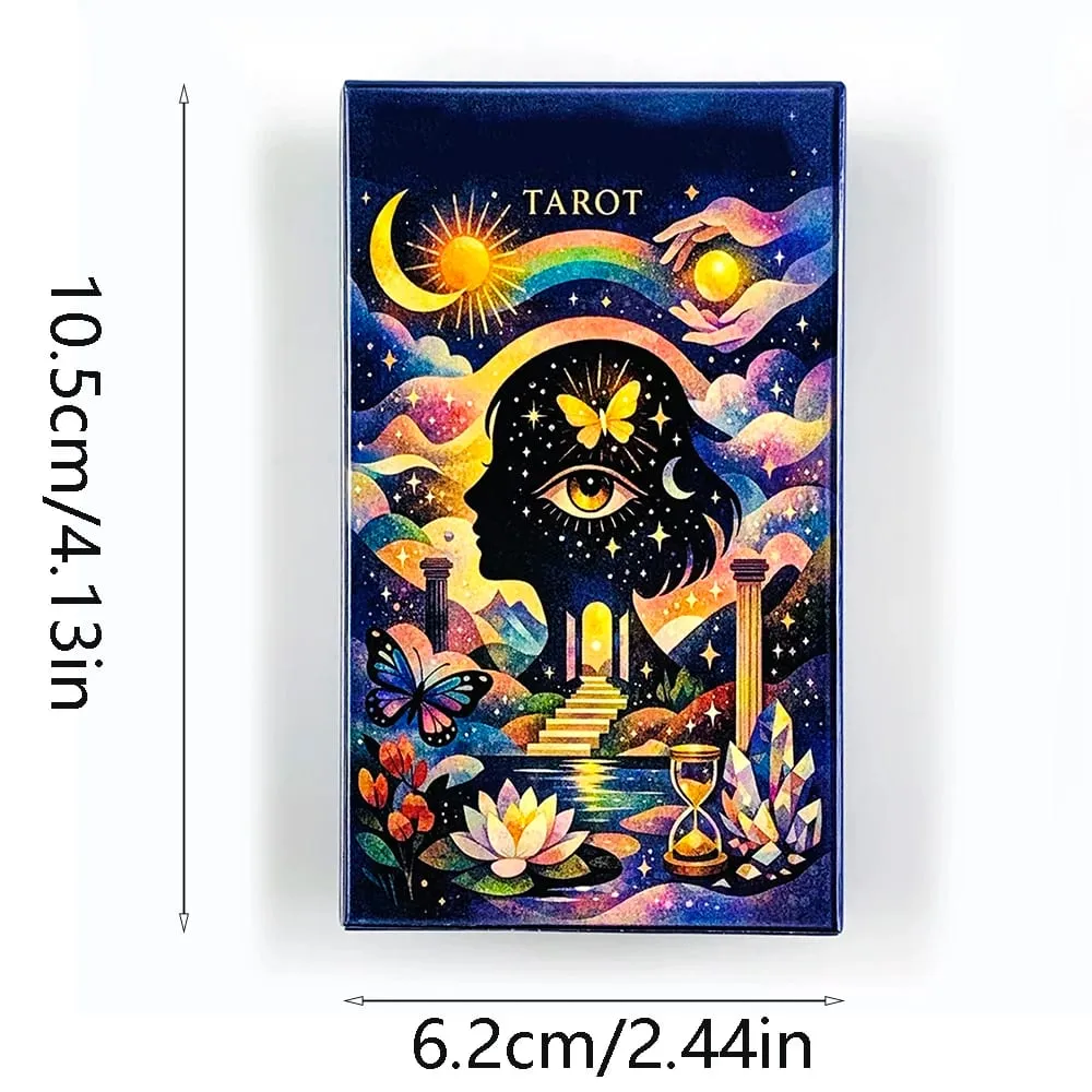 Mystic Psyche Tarot Deck English Divination Cards Mystical Cosmic Butterfly Crystal Theme Fortune Telling Board Game Tarot Cards