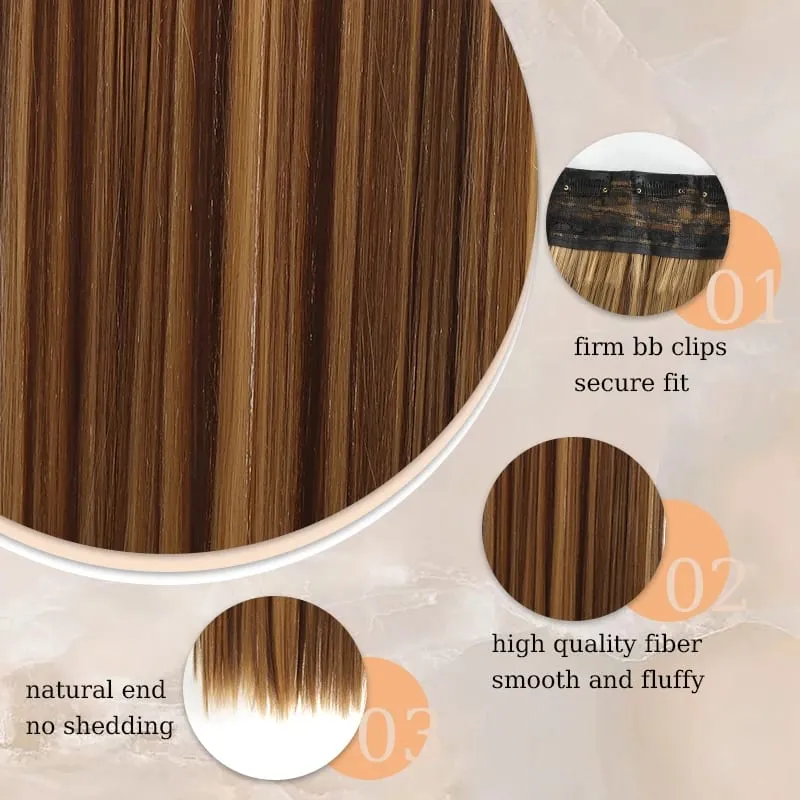 40inch Super Long Hair Extensions Wig Straight 5Clips in Hair Extensions Synthetic Hairpiece Fake Hair for Women Daily Party Use