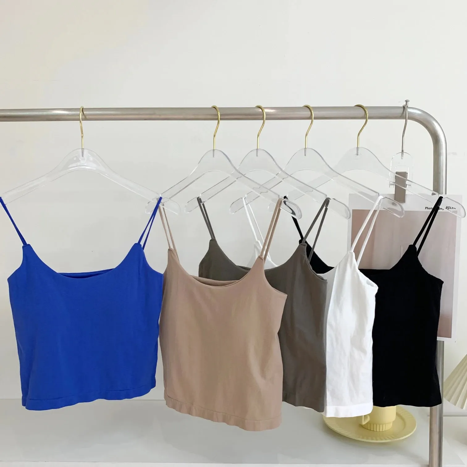 Zjaiss 2026 Summer Pure Desire Sexy Camisole Top Adjustable Spaghetti Strap Crop Top Women's Solid Color Y2K Tank Top — image 7