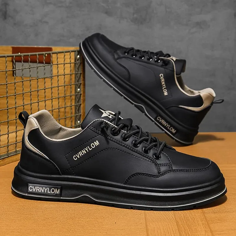 Spring Summer Men Sneakers Breathable Casual Board Shoes Platform Chunky Slip-On Lightweight Walking Footwear Trendy Male