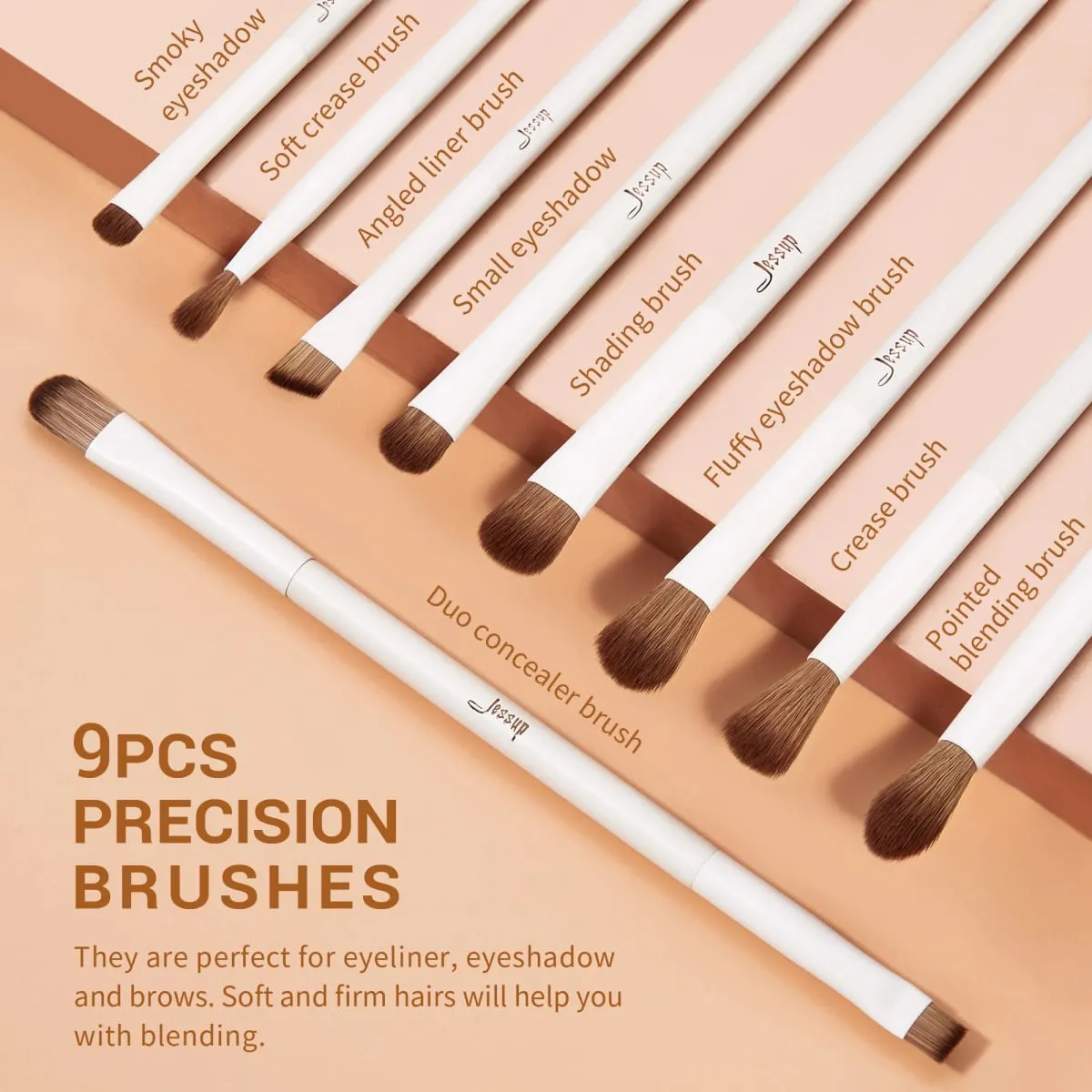 Jessup 14 Pcs Makeup Brush Set Professional Synthetic Soft Foundation Powder Blending Eye Shadow Contour Liner Brushes Kit T329