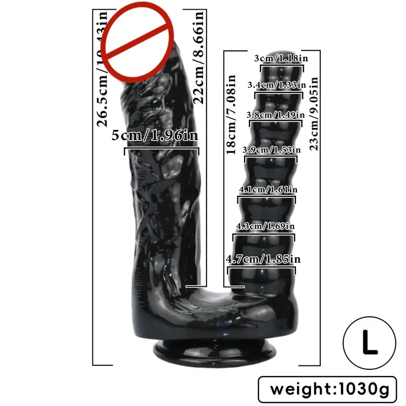Giant Double Headed Dildo Anal Plug Double Insertion Stimulates Vaginal Anal Dilator Adult Sex Toy for Lesbian Women