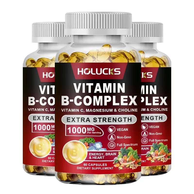 High Absorption B-Complex Capsules with Biotin & Folate Support Mood Balance Immune Skin & Nails Health for Daily Life