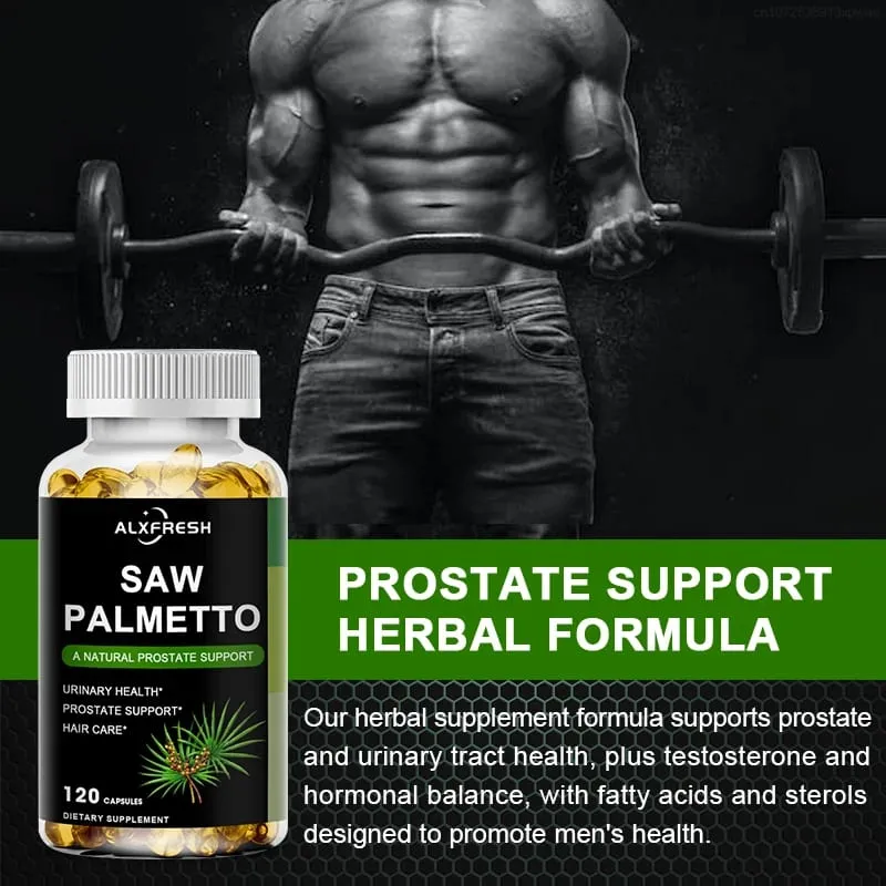 Alxfresh Prostate Health Supplement Natural Saw Palmetto Extract που υποστηρίζει κάψουλες για την ανάπτυξη του προστάτη και της τρίχας για άνδρες και γυναίκες
