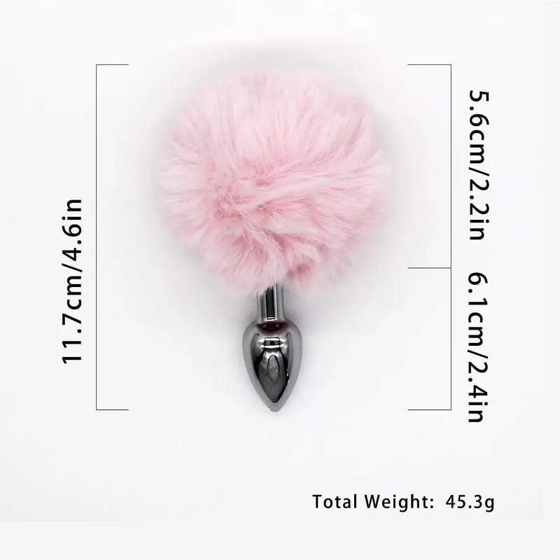 Metal Anal Plug with Long Fluffy Tail – Fox Tail Butt Plug for Cosplay Role Play BDSM Adult Toy — image 14