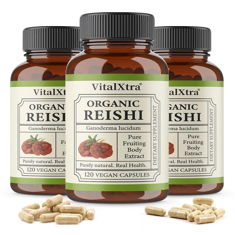 Reishi Mushroom Capsules 1000mg Ganoderma Lucidum Supports Immune Health Relaxation Sleep & Natural Energy Vegan Non-GMO