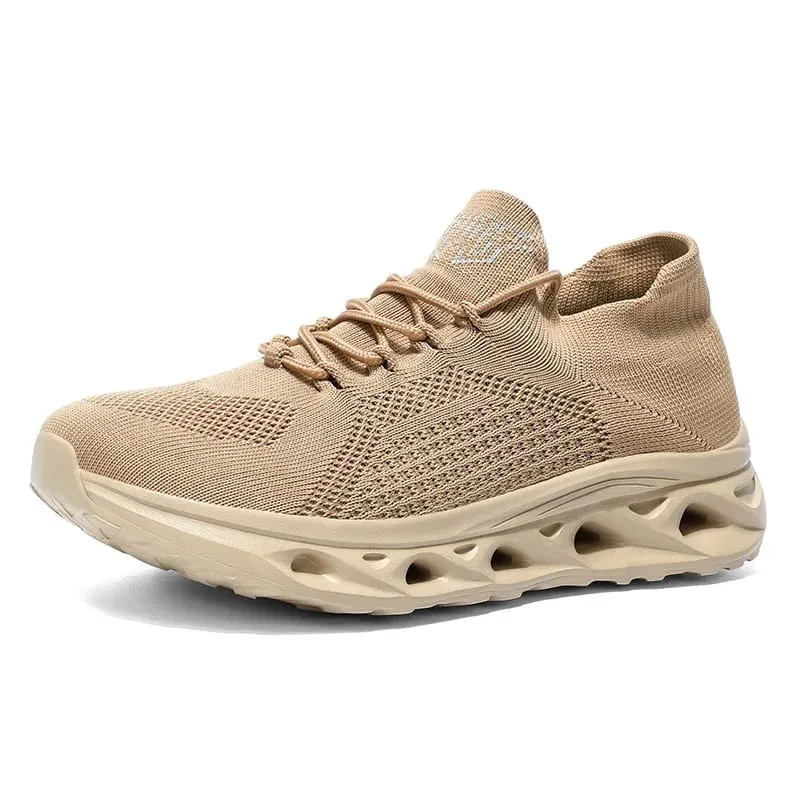 Men's Lightweight Mesh Breathable Walking Shoes Height Increasing Thick Soled Casual Outdoor Running Shoes