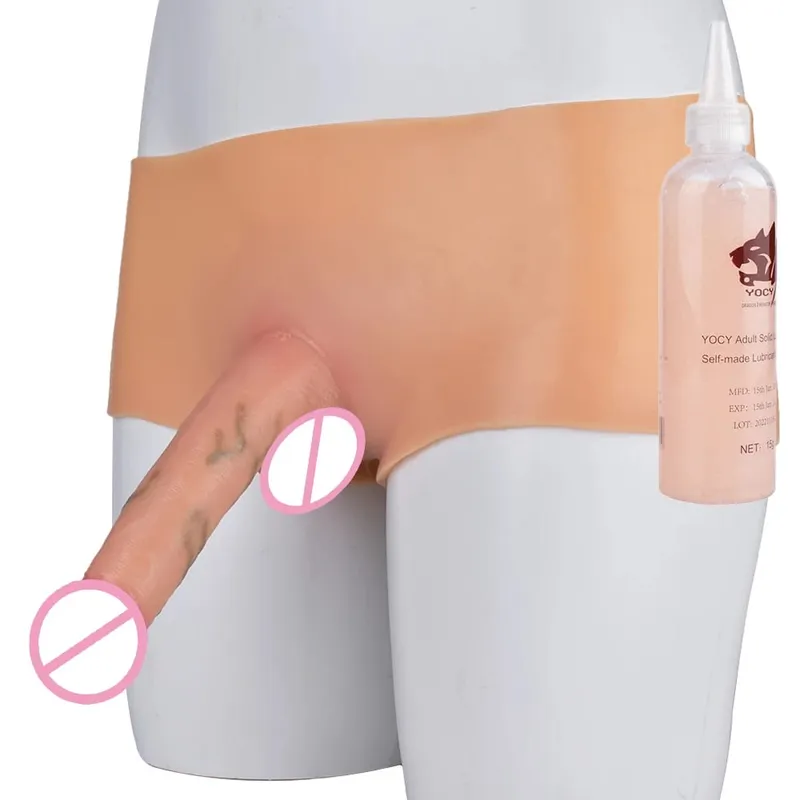 Silicone Strapon Lifelike Dildo Παντελόνι Φορητό συμπαγές μεγάλο πέος σεξ παιχνίδια για γυναίκες Λεσβίες Σεξ Ζευγάρι