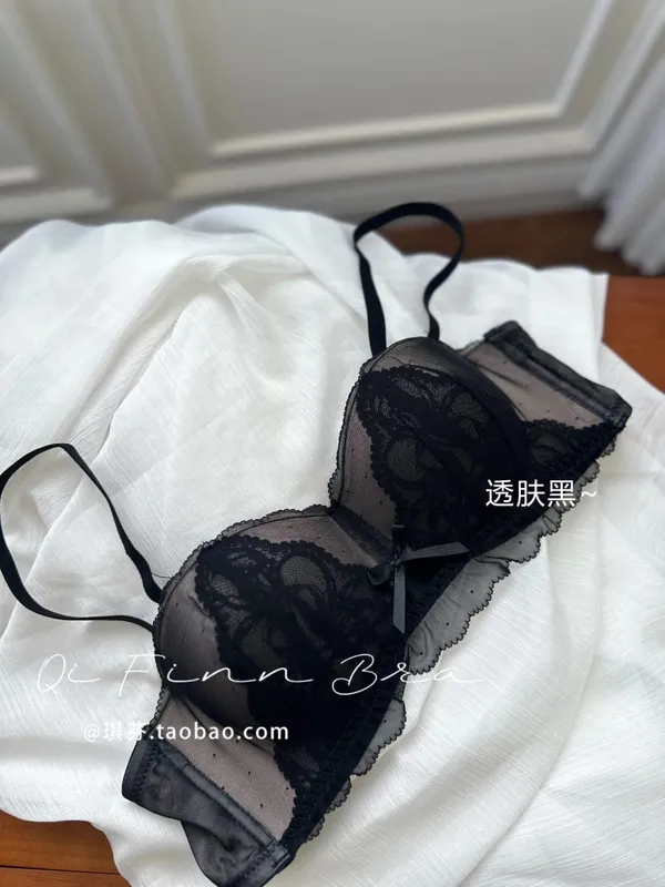 Victorian Inspired Demi Bra & Knicker Set | Sheer Mesh Lace Push Up for Small Bust Anti-Sagging | Luxury Lingerie MOYISU Panty — image 9
