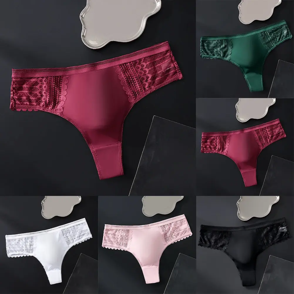 1pc masculino sexy cuecas de renda sem costura gelo seda g-string roupa interior 3d bulge bolsa sólida tanga alta elástica calcinha respirável — image 15