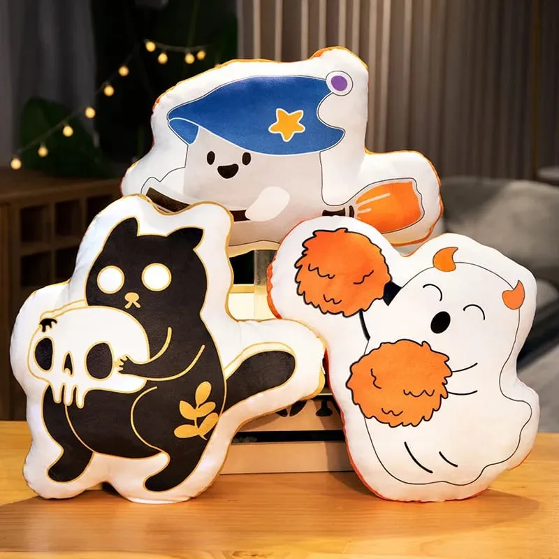 Halloween Ghost Pumpkin Pillow 35‑40cm Soft Stuffed Plush Cushion for Home Decor and Party