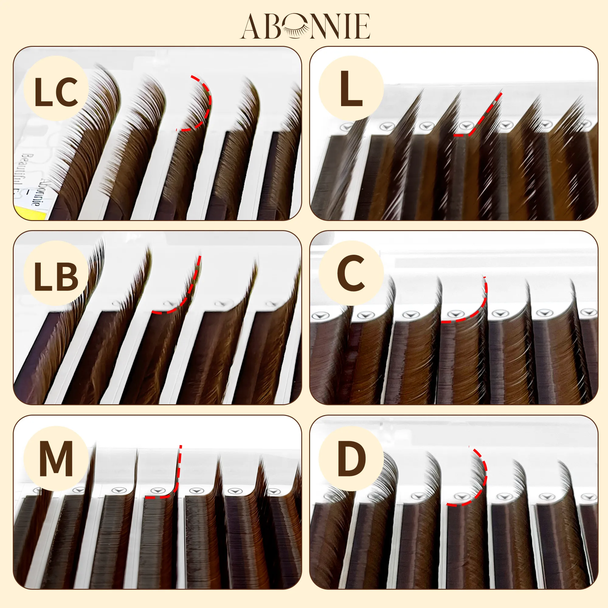 Abonnie LB Brown Lashes M Curl Classic Eyelash Extensions Foxy Eye Lash Cocoa Lashes Colored Eyelashes Fluffy Lashes — image 5