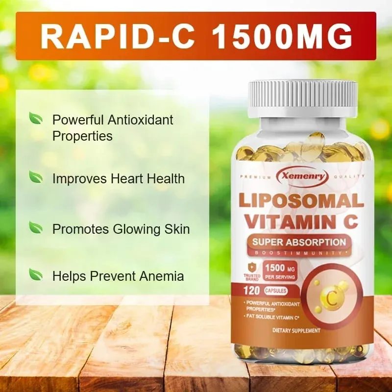 Vitamina C Lipossomal - Suporta Suplemento Energético de Absorção de Antioxidantes e Nutrientes e Promove a Saúde Imunológica