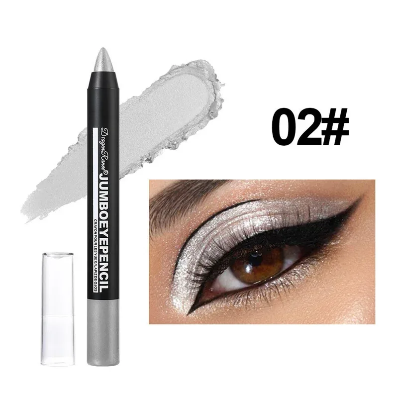 Smoky Green Eyeshadow Pencil Waterproof Pearlescent Metallic Glitter Eye Shadow Stick Highlighter Pen Eye Makeup Tools 12 Colors