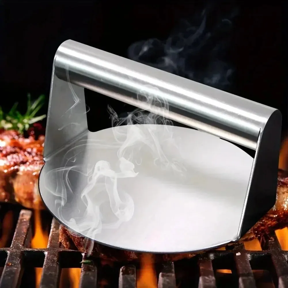 New Stainless Steel Smash Burger Press | Heavy Duty Patty Maker & Smasher Mold for BBQ Grilling Kitchen (Non-Stick)