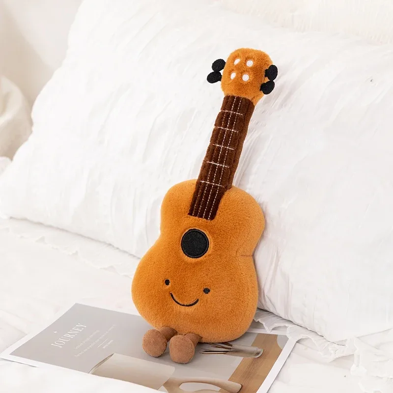 Humanoid Musical Instruments Plush Toy Stuffed Smiling Guitar Violin Tuning Fork with Legs Decor Plushie Prop Gift — image 8