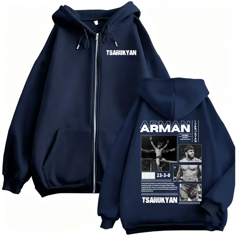 Arman Tsarukyan Ahalkalakets Fan Gifts Sweatshirt Jacket Men's Clothing Classic Zip Up Hoodies Casual Long Sleeve Cardigan Coats