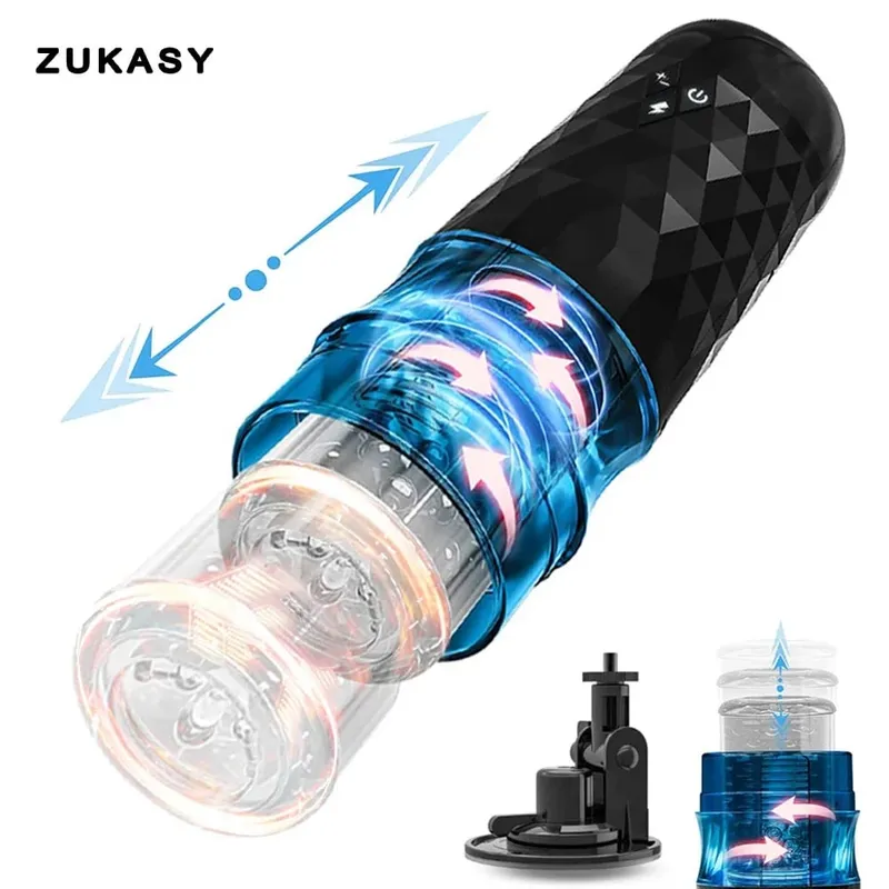 Telescopic Rotating Male Masturbator Automatic Mastubator Cup Vagina Masturbation Equipment Sex Toys for Men Adults Supplies