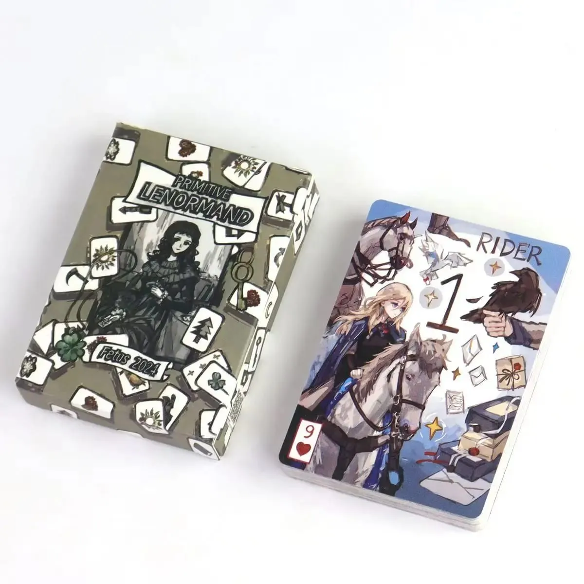 42 unidades de cartas Lenormand para iniciantes, sistema primitivo Lenormand Deck Rana 9 * 6 cm