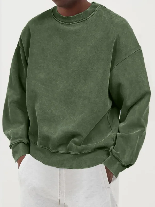 Vintage Solid Sweatshirts Male Washed Cotton Sportswear Warm Autumn Pullovers Casual Comfy Hoodie Fashion Oversized Streetwers — image 8