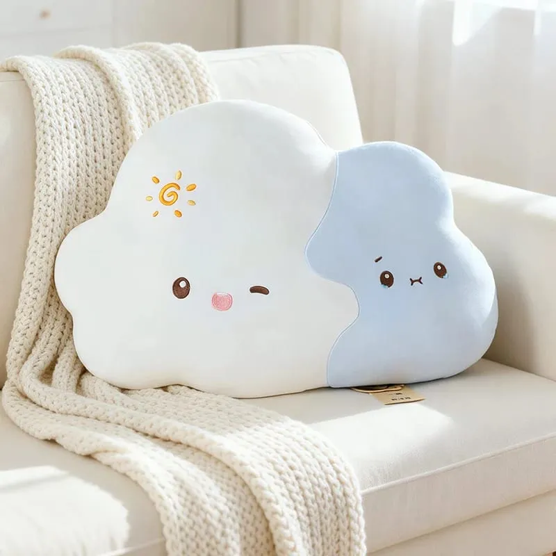 Creative Weather Series Rainbow Cloud Plush Pillow Soft Cute Cartoon Kawaii Stuffed Doll For Kids Sofa Cushion Home Decor