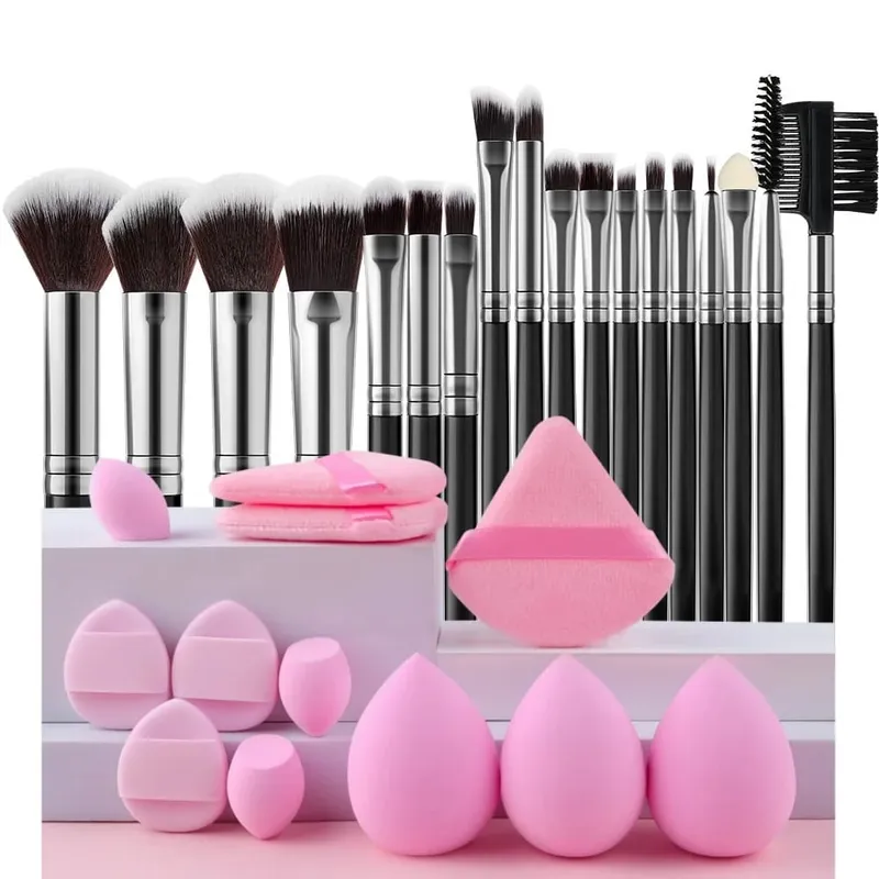 18PCS Women's Makeup Brushes Set - Eye Shadow Foundation Blush Cosmetic Brushes Soft Make up Tools with Storage Bag — image 22