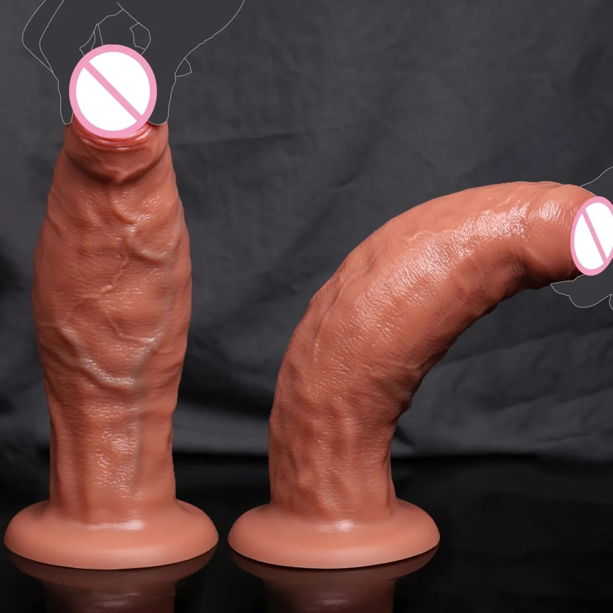 Thick Foreskin Penis Realistic Anal Dildo Strong Suction Cup Male Dick Female Masturbation Stimulator Toys Sex Toys for Woman