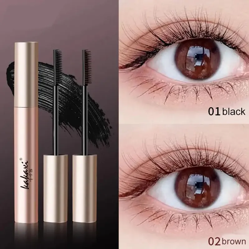 Rímel para cílios, à prova d'água, fibra de seda, preto, longo, curvado, extensões de cílios, sem aglomeração, maquiagem, cosméticos