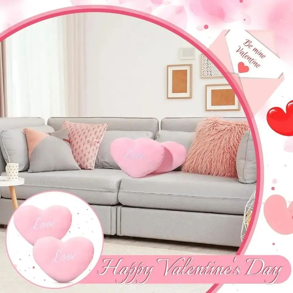 New Heart Shape Heart Plush Pillow Pink Color Red Color Soft Pillow Valentines gift Stuffed Pillow for Birthday — image 6