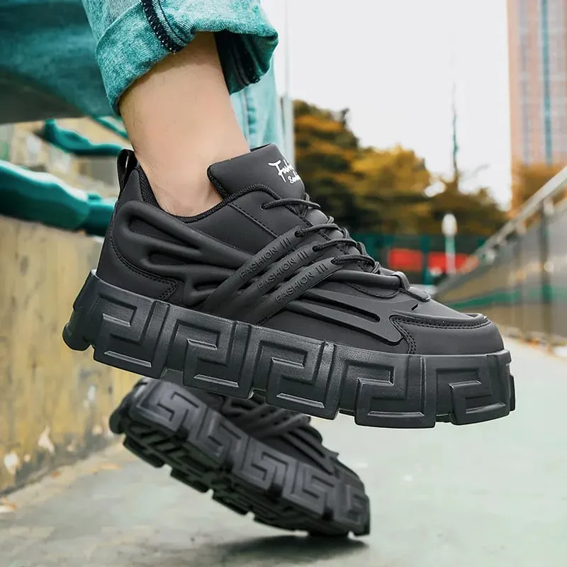 Mens Fashion Luxury Casual Sneakers Comfortable Thick-soled Shoes Designer Height Increasing Fashion Breathable Sports Shoes — image 5