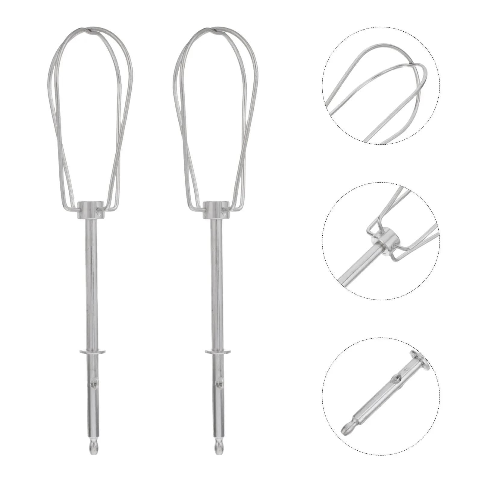2Pcs Stainless Steel Whisk Replacement for Hand Mixer - High Efficiency Egg Beater Attachment Easy Clean Rotary Whisk Beaters