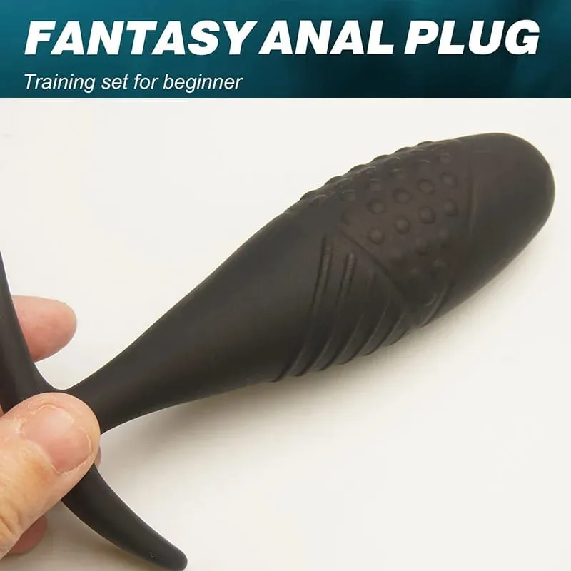 Silicone Anus Butt Plugs with Tapered Base for Comfort Textured Anal Sex Toys Trainer Training Analplug Buttplug Butplug