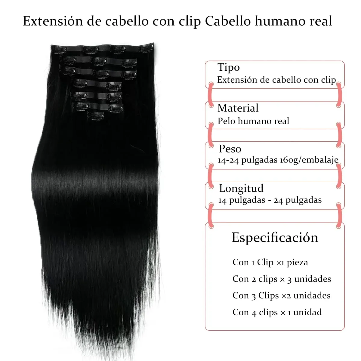 160g Thick PU Clip in Human Hair Extensions Seamless Weft Tape Clip on for Thick Raw Hair Invisible Hair Extensions