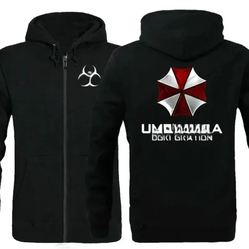 Fashion Unisex Zipper Hoodies Umbrella C-Corporation Print Sweatshirts Fleece Winter Jackets Mens Hooded Jacket Coats Tops — image 2