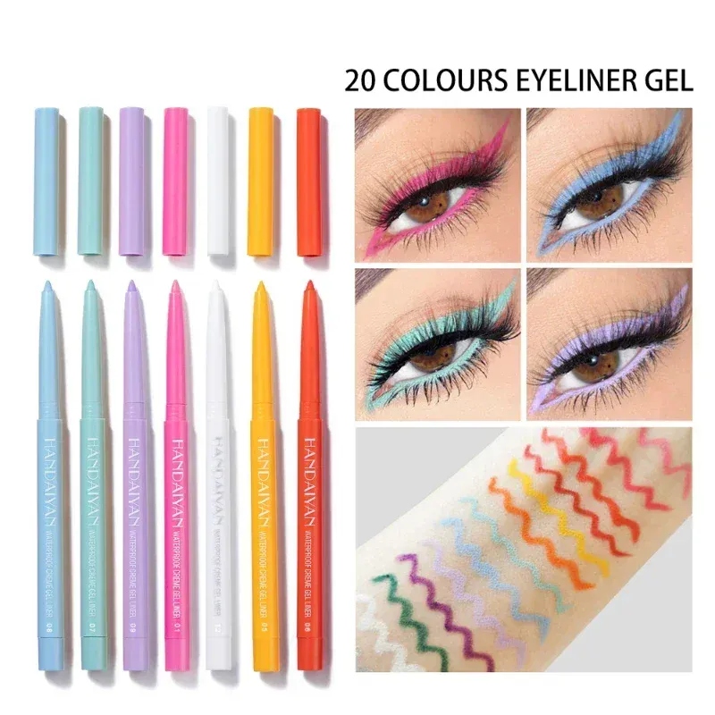 1PC Glitter Shine Eyeliner Gel Pencil Sexy Colorful Long-Lasting Shimmer Makeup Matte Colored Eye Liner Cream Pen Cosmetic Tool
