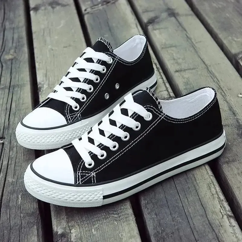 Men's Canvas Shoes Breathable Casual Sneakers Korean Style Versatile Student Flat Heel Low Cut Durable TPR Outsole Fashionable — image 3