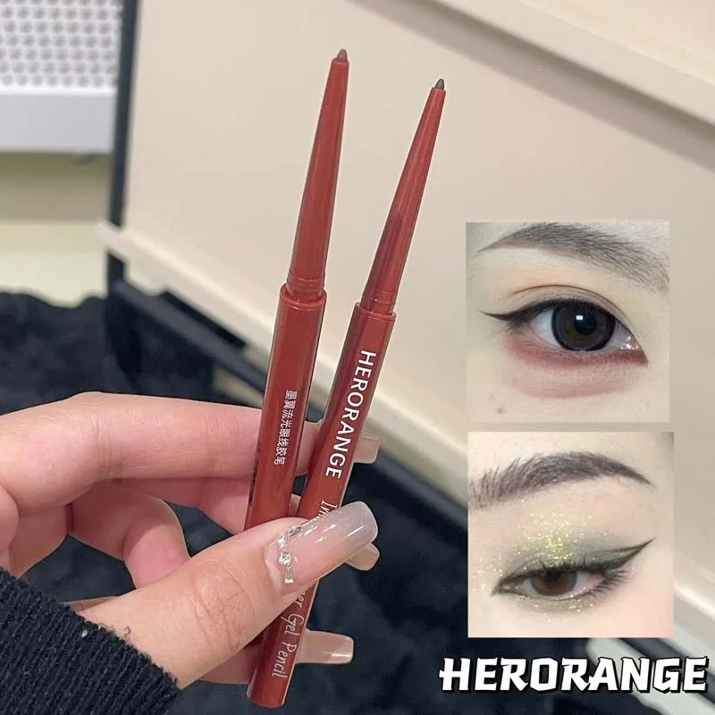 Herorange Glitter Eyeliner Pencil Ultra Fine Tip Smooth Color Enlarge Eyes Daily Light Makeup