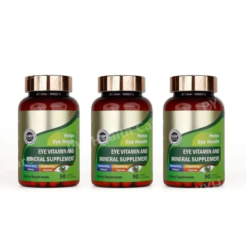 Lutein-Augenvitamine-Kapseln mit Zeaxanthin-Zink. Tägliche Nahrungsergänzung für die Augen. Unterstützung der Augengesundheit für Erwachsene. Flasche mit 90 Stück