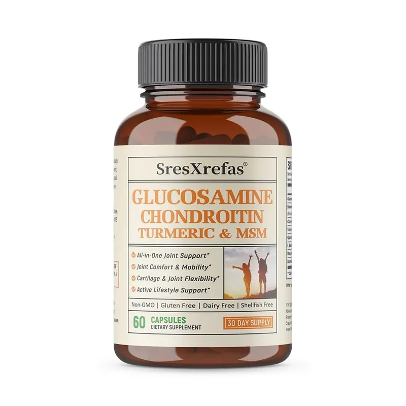 Glucosamine Chondroitin MSM Turmeric Capsules Supports Hips Knees Joint Bone Cartilage Health & Mobility Flexibility
