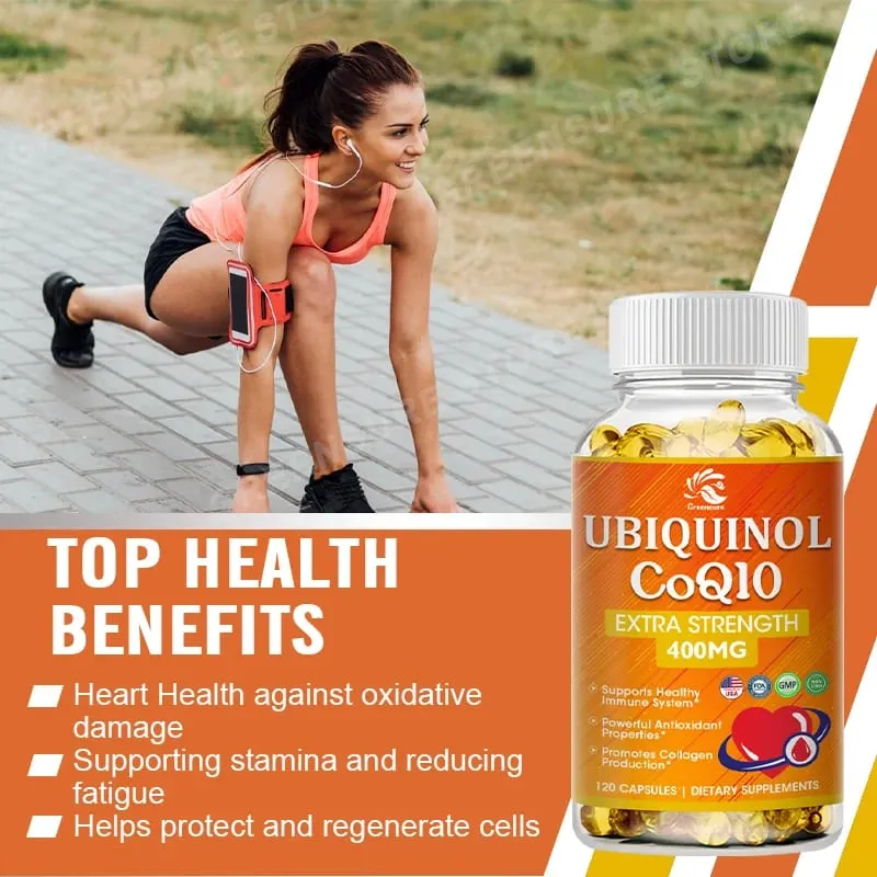 ซื้อ 3 แถม 1 ฟรี - CoQ10 Capsules (ยูบิควิโนน) 400มก. - ช่วยบำรุงสมอง หัวใจและพลังงาน – อาหารเสริมที่มีการดูดซึมสูง