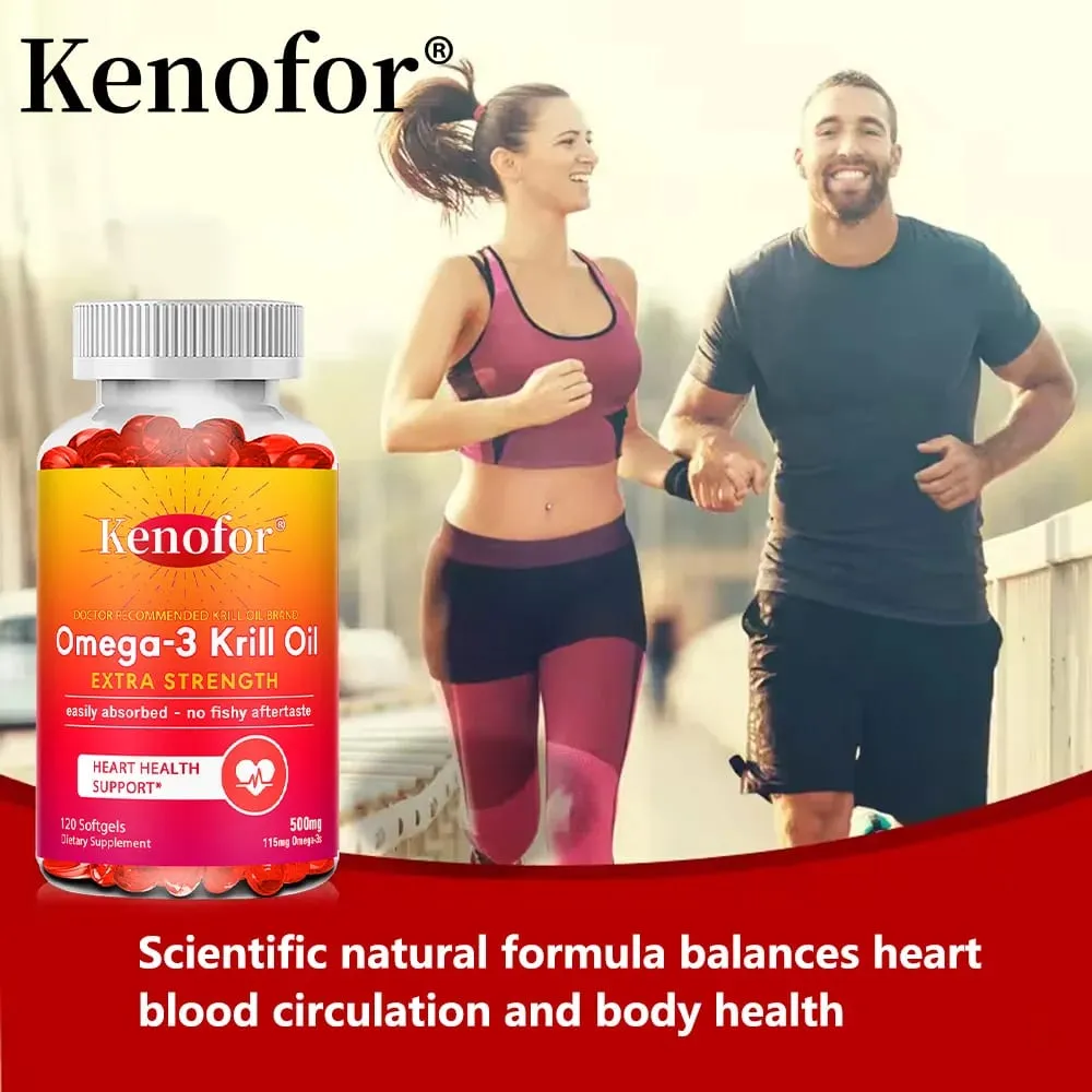 Antarctic Krill Oil 500mg Omega 3 Fatty Acid Supplement High Potency EPA & DHA Krill Oil Astaxanthin Supports Heart Health — image 4
